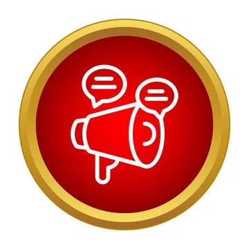 Megaphone announcing information with speech bubbles icon Stock Illustration