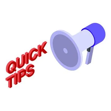 Megaphone announcing quick tips for effective communication Illustrazione stock