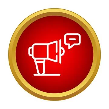 Megaphone announcing removing message on red background Stock Illustration