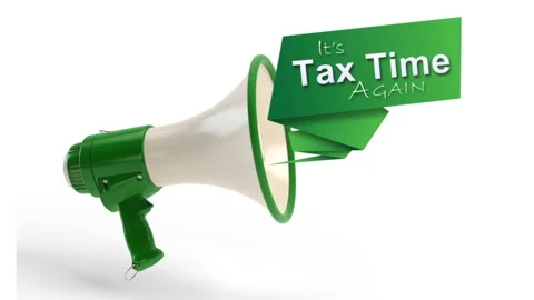 Megaphone Announcing Tax Time Again 4K Loop Stock Footage 168946952