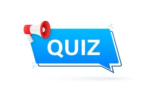 Megaphone banner - Quiz text. Vector stock illustration. イラスト素材