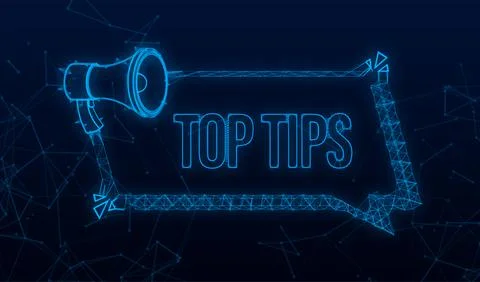 Megaphone banner - Top tips. Plexus icon. Vector illustration イラスト素材
