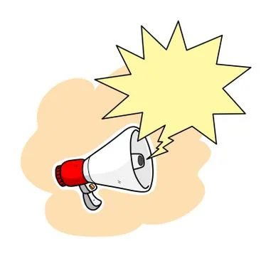 Megaphone With Blank Narration Bubble Stock Illustration