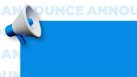 Megaphone with blue copy space background for important notice and announce.. Stock Illustration