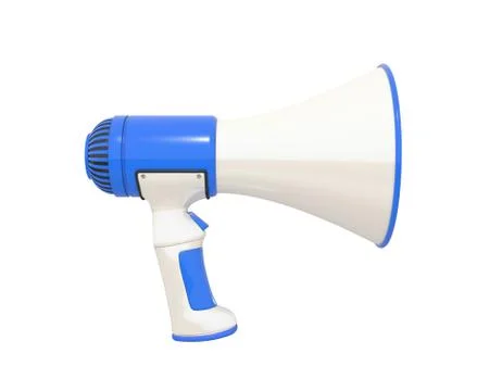 Megaphone blue profile Stock Illustration
