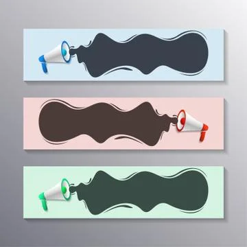 Megaphone with bubble speech banner template, Corporate layout background des Stock Illustration