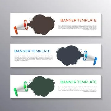 Megaphone with bubble speech banner template, Corporate layout background des Stock Illustration