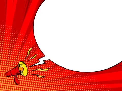 Megaphone bubble speech comic book style poster Stock Illustration