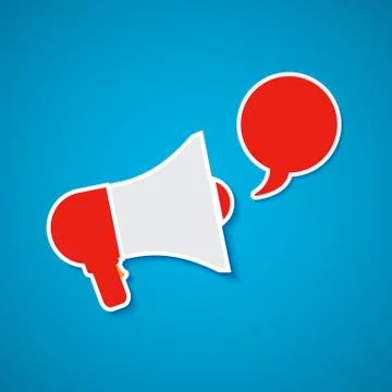 Megaphone with bubble speech Stock Illustration