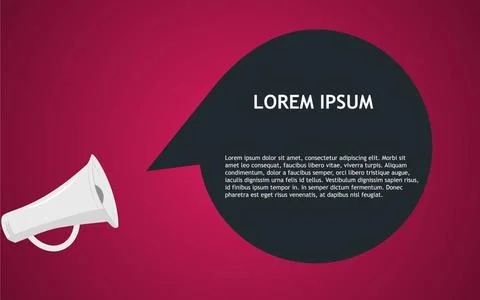 Megaphone with bubble speech Megaphone with bubble speech. Vector illustra... Foto stock