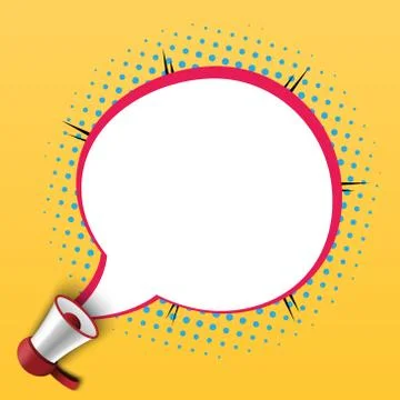 Megaphone with bubble speech template for advertisment, vector illustration Stock Illustration