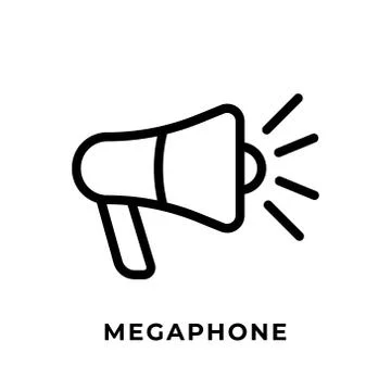 Megaphone button icon vector for social media. Megaphone icon Vector illustra Stock Illustration