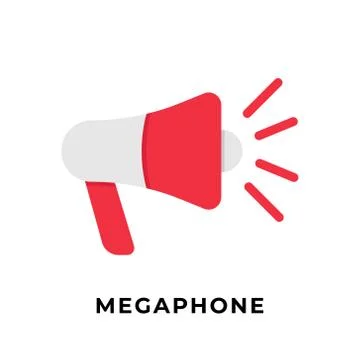 Megaphone button icon vector for social media. Megaphone icon Vector illustra Illustrazione stock