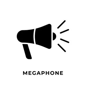 Megaphone button icon vector for social media. Megaphone icon Vector illustra Stock Illustration