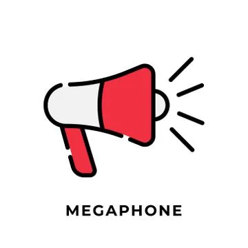 Megaphone button icon vector for social media. Megaphone icon Vector illustra 스톡 일러스트