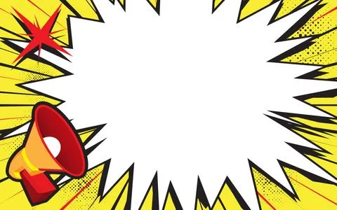 Megaphone with chat bubble. Loudspeaker with empty speech bubble Stock-Illustration