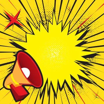 Megaphone with chat bubble. Loudspeaker with empty speech bubble Stock-Illustration