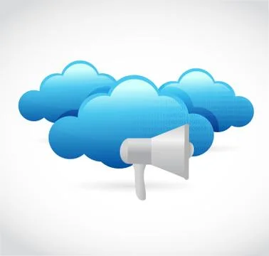 Megaphone cloud computing illustration design イラスト素材