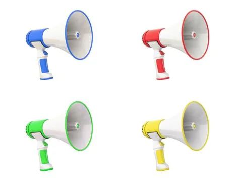 Megaphone collection perspective Stock Illustration