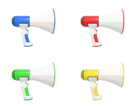 Megaphone collection profile Stock Illustration