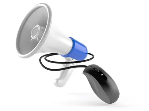 Megaphone with computer mouse Stock Illustration