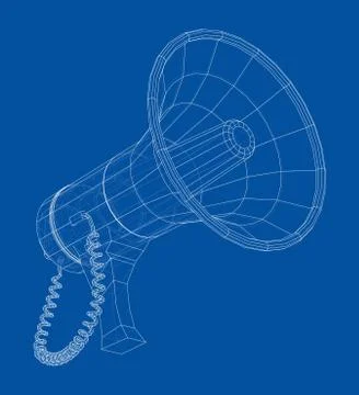 Megaphone concept outline. Vector Illustrazione stock