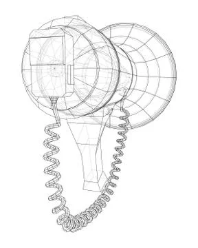 Megaphone concept outline. Vector Stock Illustration