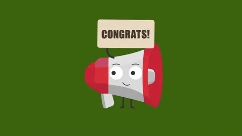 Megaphone congrats sign. Stock Footage 171825438