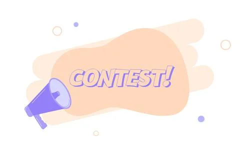 Megaphone with contest speech bubble. Loudspeaker. Banner for business Stock Illustration