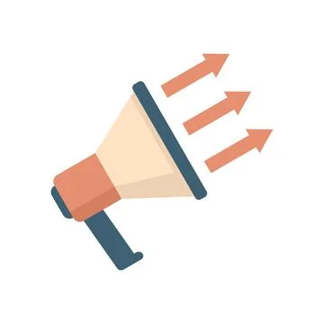 Megaphone conversion rate icon flat isolated Stock Illustration