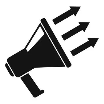 Megaphone conversion rate icon, simple style 스톡 일러스트