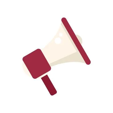 Megaphone database icon flat vector. Customer data Stock Illustration