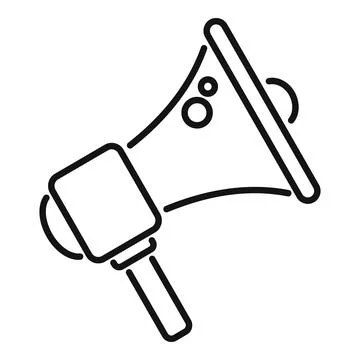 Megaphone database icon outline vector. Customer data Stock Illustration
