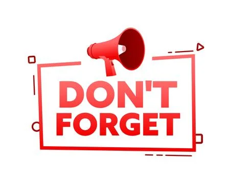 Megaphone with Do not forget speech bubble banner. Promotion and advertising Illustrazione stock