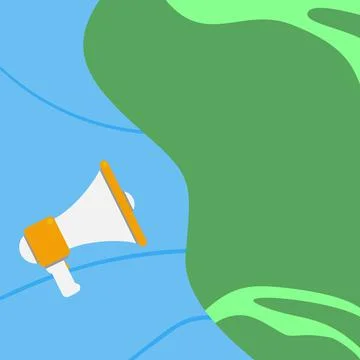 Megaphone Drawing With Conversation Bubble Showing New Announcement. Bullhorn イラスト素材