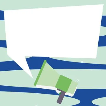 Megaphone Drawing With Conversation Bubble Showing New Announcement. Bullhorn Stock Illustration