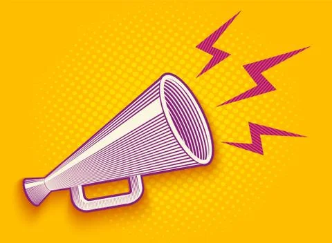 Megaphone in engraving style 스톡 일러스트
