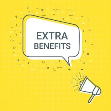 Megaphone With Extra Benefits Speech Bubble. Loudspeaker. Illustrations For Stock Illustration