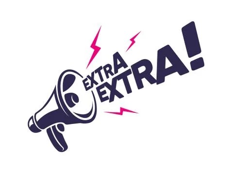 Megaphone with "Extra Extra" message in Vector イラスト素材