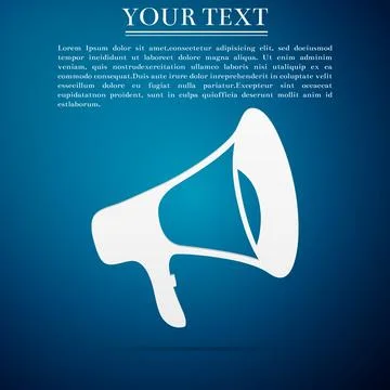 Megaphone flat icon on blue background. Vector Illustration イラスト素材