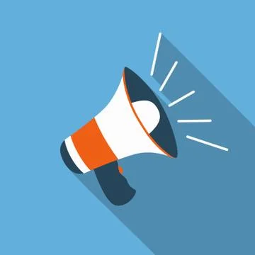 Megaphone flat icon Stock Illustration