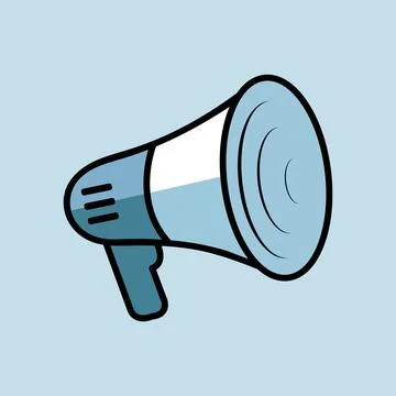 Megaphone flat icon vector on soft blue background イラスト素材