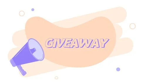 Megaphone with giveaway speech bubble. Loudspeaker. Banner for business Stock Illustration