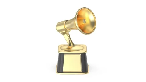 Megaphone gold trophy Stock Footage 336920207