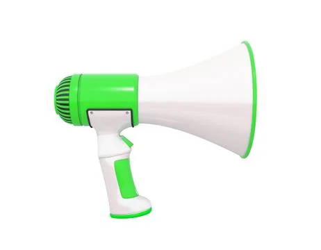 Megaphone green profile Stock Illustration