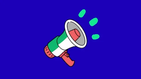 Megaphone on green screen loop animation Vídeo Stock 328898873