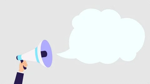 Megaphone in hand and speech bubble. copy space for text. announcement Stock Footage 166218889