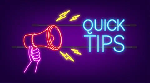 Megaphone Hand, business concept with text quick tips Stock Illustration