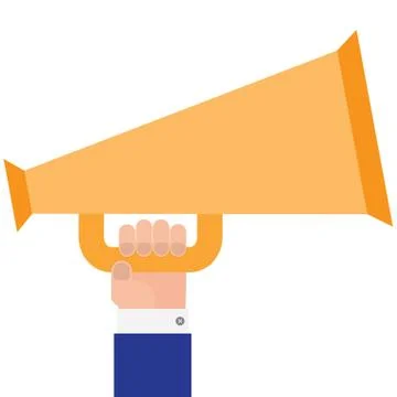 Megaphone in hand Illustrazione stock