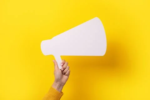 Megaphone in hand Stock Photos